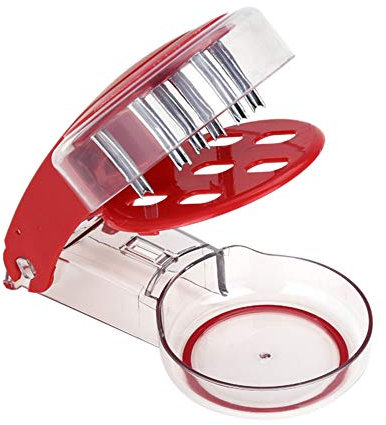 Deshuesador de cerezas, herramienta portátil para deshuesar cerezas 6 cerezas a la vez Removedor de hoyos de frutas para hacer cerezas de tarta de jugo de cereza