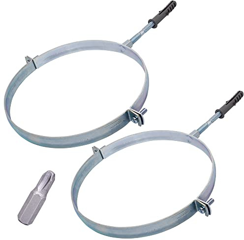 SKIR'CO (2 Stück) Rohrhalter für 200mm Rohre, Rohrstützen für Wand- und Deckenmontage, Rohrschellen
