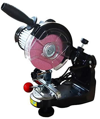 LGXEnzhuo Chainsaw Saw Chain Bench Grinder Sharpener Chain Grinder Angle Depth Adjustment with Waterproof Button Switch and Grinding Cover 110V 230W 3000rpm