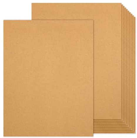 100 Sheets Light Brown Cardstock 8.5 x 11 Kraft Paper, Goefun 80lb Card Stock Printer Paper for Invitations, Menus, Crafts, DIY Cards