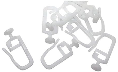 INF 50 Unidades de Rodillos deslizantes para rieles de Cortina con Ganchos Plegables, plástico de Nailon Blanco para rieles de Cortina