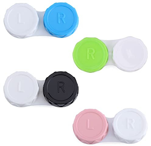 Lotsdonxia 4 Pcs Portable Contact Lens Care Cases Easy Contact Lens Management Leak-Proof Storage Containers for Business on The Go Compact Design (Multicolor)
