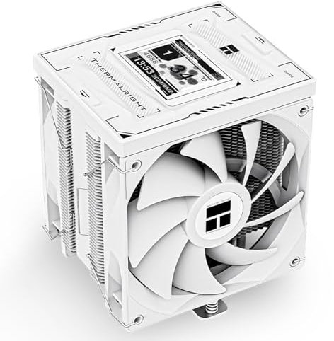 Thermalright Burst Assassin 120 Vision Digital CPU Cooler - IPS 2.4-inch Square Rotatable Display, 120mm Forward and Reverse Fan Design, Support Intel LGA1700/1150/1151/1200/1851, AMD AM4/AM5|White