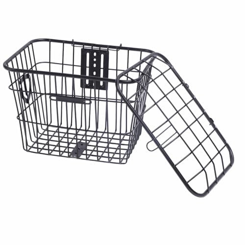 Cesto di Stoccaggio Posteriore della Bici Elettrica in Metallo Grande con Coperchio per Sacchetti Verdure Alimentari - Cestino per Ciclo per la Conservazione SE