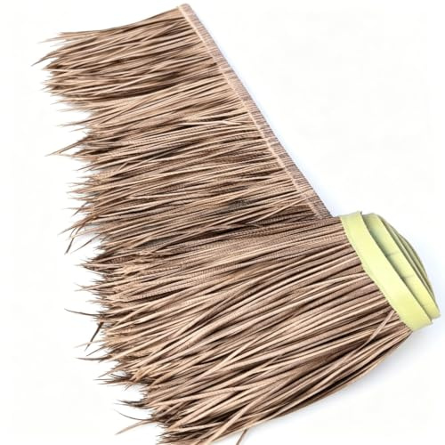 GQZJY Matériaux de chaume de toiture de Paille Tiki Toit de chaume de Palmier Feuilles de chaume artificielles Décorations de fête Toit de Jardin Tiki Bar(Size:10m/32.8ft,Gris)