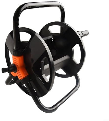 Enrouleur de tuyau d'arrosage, en métal, pour le nettoyage de la voiture, le jardin, la voiture, 34 x 26 x 23 cm, montage mural, rangement, dévidoir de tuyau jusqu'à 15 m