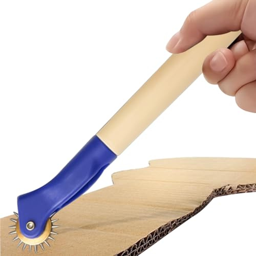 Outil de perforation pour papier - Roulette à points robuste avec poignée en bois - Roue de marquage pour bricolage, cuisine, cuir, bricolage, cartes, scrapbooking, tissus