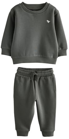 NEXT Niños Conjunto de sudadera y pantalones de chándal con logotipo Gris marengo 6 Años-7 Años