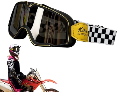Genérico Gafas de motocicleta,Gafas de casco, de montar retro a prueba de viento, de motociclismo antiviento gafas de sol de motocicleta a prueba de polvo para adultos actividades al aire libre