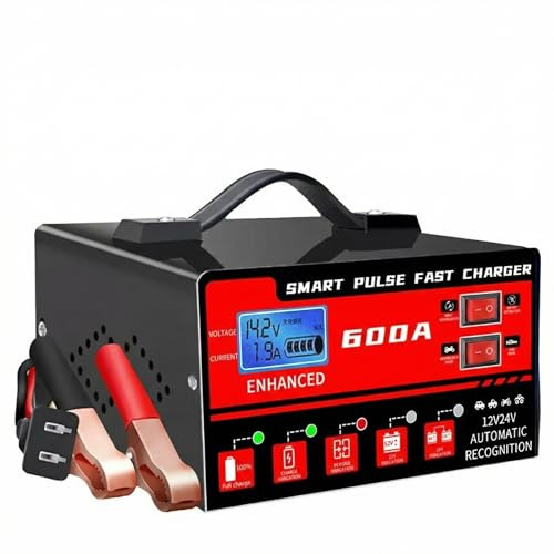 Caricabatteria automatico per auto da 6A 12V 24V, caricabatteria portatile per batterie AGM EFB Start-Stop, moto, auto, camper, con desulfatazione a impulsi e carica di mantenimento