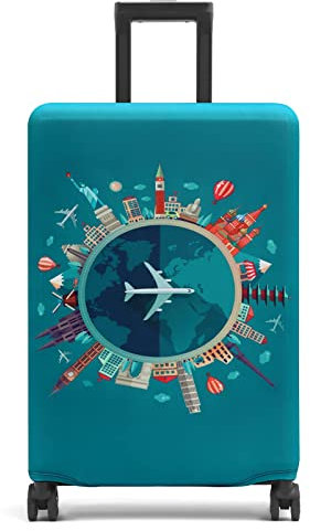 Kofferhülle Elastisch Kofferhülle Bambus Kohlefaser 18-32 Zoll Kofferschutzhülle Gepäck Cover Reisekoffer Hülle Kofferschutz Luggage Cover Gepäckabdeckung (Farbe 2, L)