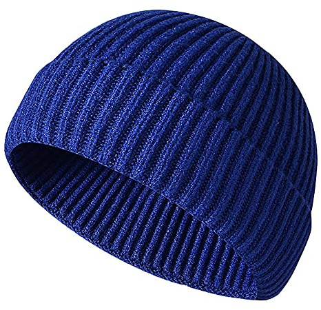 JFAN Unisex-trålarmössa i retrostil för vintern, basebollmössa i streetstil med uppvikt kant, kalott, Blå, En Storlek