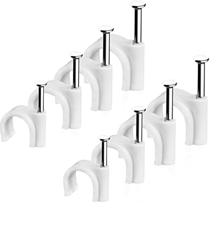 CONPHERON Kabelschellen Nagelschellen für Kabel, Weiß, 20mm, 100 Stück