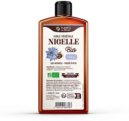 Huile de NIGELLE Bio 150 ml - Natureen | Planète au Naturel - Pure, Naturelle et Pressée à froid - Alimentaire