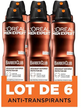 L'Oréal Paris - Men Expert BarberClub Body spray deodorant skydd 48 timmar - 150 ml - set med 6 st