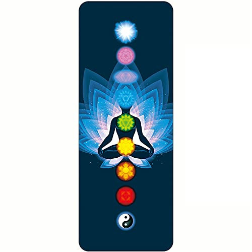 FANSU Tragbare Reise-Yogamatte 1,0mm Dick Faltbare Gymnastikmatte, Weich Leicht Übungen Trainingsmatte für Yoga, Pilates, Bikram, Stretching, Training und Bewegung (183x68cm,Chakra J)