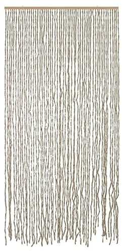 INTRECCI Tenda Antimosche per Porta Esterna, Tenda Zanzariera, Tenda a Fili per Esterno, 120x230 cm, per Porte e Finestre, in Fibra Naturale, Protegge dagli Insetti, Garantisce Ventilazione, Grigio.