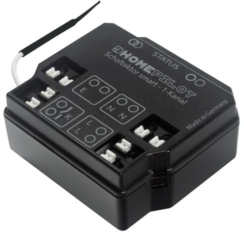 HOMEPILOT Schaltaktor smart 1-Kanal Unterputz (16A, 3.600W, 230V) mit Funk, Smart Home nachrüsten z.B. für Beleuchtung, Steckdose, elektronische Geräte uvm. (App, Alexa via Gateway möglich)