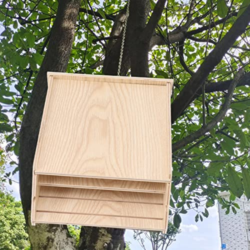 Fabater Maison en Bois pour Chauves-Souris, Abri Extérieur Fournitures pour Chauves-Souris avec 2 Chambres