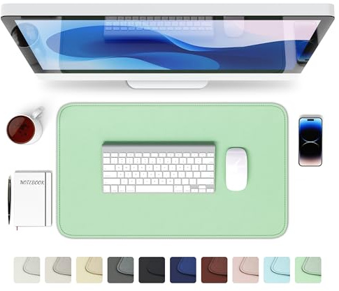 GOMIN Skrivbordsunderlägg 60 x 35 cm – musmatta i PU-läder vattentät och halkfri – laptopbordsunderlägg stort – lätt att rengöra skrivbordsunderlägg – musmatta XXL för kontor och hemmakontor –