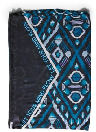 CECIL Damen B572584 Bedruckter Loop Schal, Dynamic Aqua Blue, A