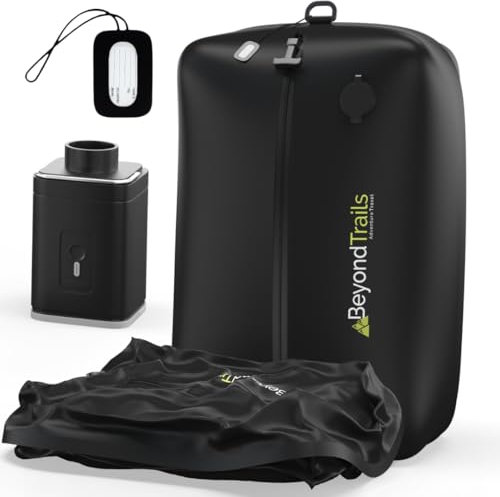 BeyondTrails Vacuum Compression Packing Cubes for Clothes with Pump | Vacuum Travel Bags | Storage Bag | Suitcase Travel Accessories | Packing Organiser | Plane Essentials | Luggage Gear