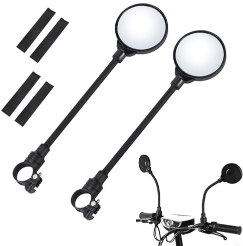JLNGTHONG 2 specchietti retrovisori per bicicletta, regolabili a 360° e girevoli, specchietto retrovisore sinistro destro, specchio sicuro per manubrio da 22 – 32 mm, specchio per mountain bike, bici