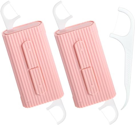 Dispenser portatile per filo interdentale con bastoncini di filo interdentale per adulti, 20 pezzi, custodia da viaggio per la pulizia dei denti e l'igiene orale, scatole per filo interdentale