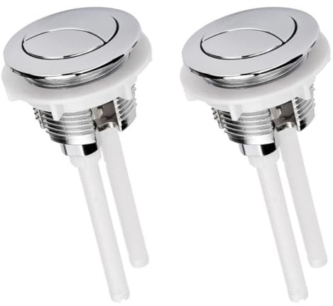 2 botones de repuesto para inodoro de doble descarga de 50 mm, reemplazo universal de válvula de descarga fácil, botón de doble cabezal redondo para inodoro