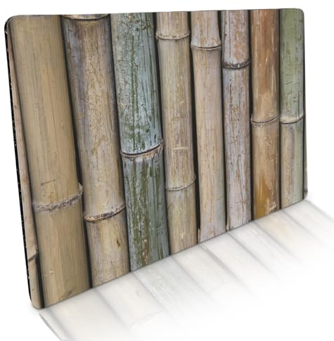 Paillasson pour l'intérieur et l'extérieur - 50 x 70 cm - Plat et antidérapant - Aspect bambou naturel - Lavable pour des chaussures propres et une entrée moderne et élégante