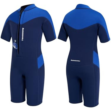 Summshall Traje de neopreno térmico UV50+ para niños y niñas, con neopreno suave y elástico, mantiene el calor, perfecto para nadar, surfear y jugar en la playa