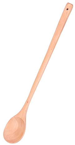 Nikou Set di cucchiai in legno, design con manico lungo, cucchiai da portata in legno dalla trama squisita per cucine e ristoranti, include cucchiaino da tè, cucchiaio da tavola, cucchiaio per pentola