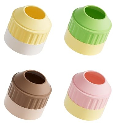 Eagyrosi 4pcs Silicone Door Knob Cover - Nonslip, Easy to Open and Install, Slip-Preventive, Personalize Your Room, One Size Fits All（Brown, Green, Pink, Yellow）