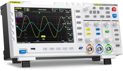 FNIRSI 1014D Osciloscopio Digital 2 en 1, Generador de Señales DDS, 2 Canales, Ancho de Banda de 100 MHz, Frecuencia de Muestreo de 1 GSa/s, 1 GB de Almacenamiento Integrado.