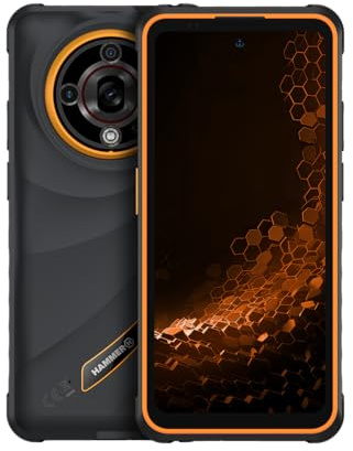 Hammer H Iron 6 5G Outdoor Phone, Rugged Smartphone, 6+8RAM/128GB, 5.6-inch 120Hz Display, 6050mAh Battery, 65MP Camera, Android 15, NFC, Biometrics, FM Radio, 3.5mm Jack, Dual SIM, Black-Orange