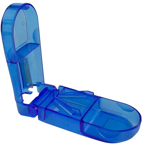 Life Pill Cutter Splitter with Storage Box - Portable Tablet Holder & Medicine Divider, Compact Design for All Tablet Sizes