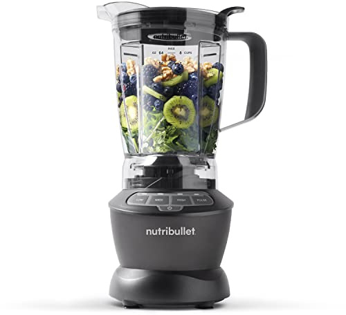 nutribullet Licuadora de tamaño completo, batidora eléctrica, picadora multifunción, picadora profesional, 1200 vatios de potencia, jarra sin BPA de 1,8 L, NBF400DG