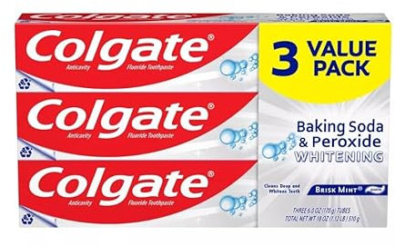 Colgate Baking Soda & Peroxide Whitening Brisk Mint Zahnpasta 3 x 170g