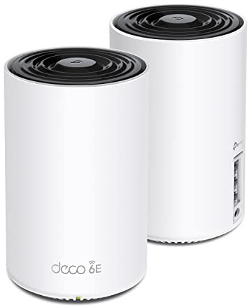 TP-Link Deco XE75 AXE5400 Tri-Band WiFi 6E Mesh System - Covers up to 5500 Sq.Ft, Replaces WiFi Router and Extender, AI-Driven Mesh, 6GHz Band, 2-Pack