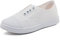 Womens Canvas Shoes Ladies Slip On Trainers Canvas Sneaker Walking Breathable Plimsolls Low Top Lightweight Fashion Leisure Ladies Canvas White UK6(EU39)