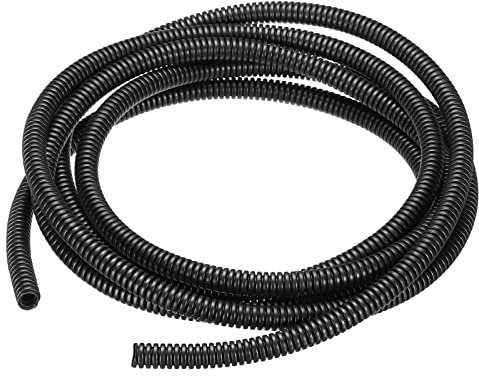DMiotech 10mmx6.5mmx2.5m PP No-Dividido Corrugado Tubo Interior Exterior Cables Gestión para Envoltura Ordenado Oficina Jardín
