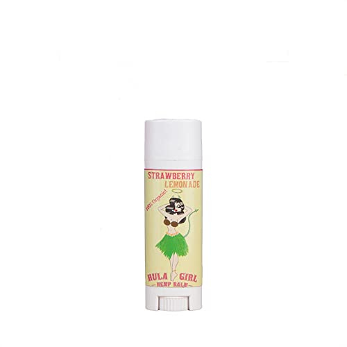 Strawberry Lemonade ~ Hula Girl Lip Balm - 100% Natural Organic Moisturizing Lip Balm - with shimmer - USDA Organic - Soothe, Moisturize, Dry, Cracked and Chapped Lips - Handmade in USA