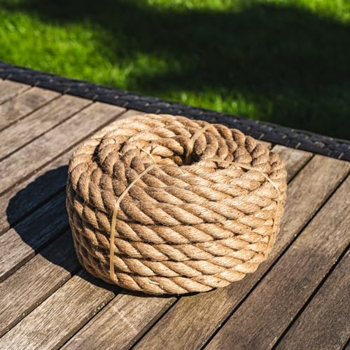 HELPMATE – Corda di canapa naturale – Spago di canapa per lavori di bricolage, decorazioni & arte – Spago da pacchi in fibra naturale al 100% – Alternativa allo spago di juta (14 mm x 10 m)