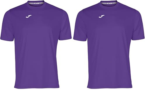 Joma Combi - Camiseta de Manga Corta, Hombre, Violeta, M (Paquete de 2)