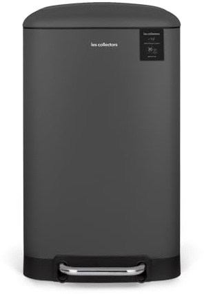 Les Collectors Pattumiera da cucina a pedale N°731, Acciaio inox, 30 L, sacco 30 L, Compatta, Chiusura silenziosa, Secchio interno rimovibile, Finitura opaca, Grigio antracite.