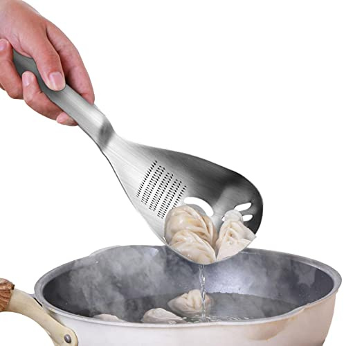 Utensile per sollevamento pasta, per spaghetti – Cucchiaio per spaghetti in acciaio inox con manico comodo | Strumento per levigare apribottiglie, utensile da cucina multifunzionale per zucca,