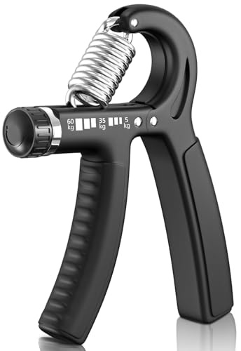FitBeast Grip Strengthener Forearm Strengthener, Adjustable Hand Grip for Strength Training & Rehabilitation, 5-60 kg Resistance, Ideal for Athletes and Physical Therapy (1 Piece Black)