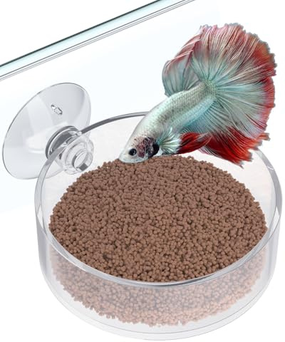 Pawfly Shrimp Feeding Dish with Suction Cup, Clear Acrylic Aquarium Shrimp Feeder Dish, Small Round Fish Tank Feeding Bowl, Fish Feeding Tray for Freshwater and Saltwater Tanks