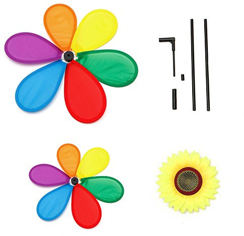 Girandola a vento con ruota rotante arcobaleno, decorazione per casa e cortile