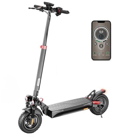iScooter Electric Scooter for Adults, 10 Off-Road Tires Foldable Fast Electric Scooter, 500W Motor, 48V 15AH Battery, 45km Range, 3 Speed Modes, Front & Rear Disc Brakes, Adjustable Handlebar